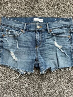 LOFT Distressed Blue Jean Shorts